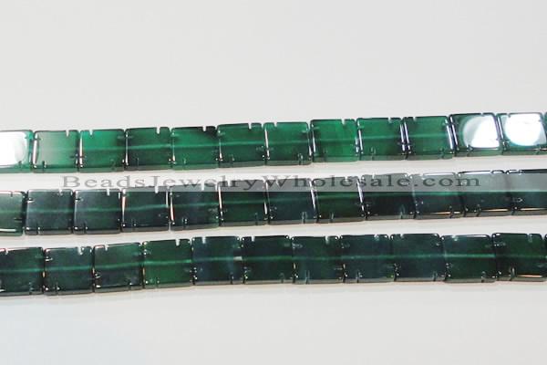 CAG6638 15.5 inches 14*14mm square green agate gemstone beads