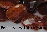 CAG664 15.5 inches 18*25mm faceted rectangle natural fire agate beads