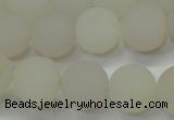 CAG6681 15 inches 10mm round white pilates agate beads