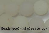 CAG6682 15 inches 12mm round white pilates agate beads