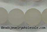 CAG6683 15 inches 14mm round white pilates agate beads