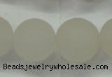 CAG6684 15 inches 16mm round white pilates agate beads