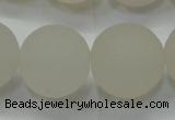 CAG6685 15 inches 18mm round white pilates agate beads