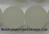 CAG6686 15 inches 18mm round white pilates agate beads