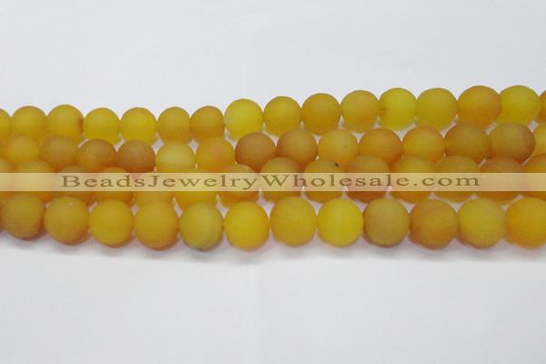 CAG6720 15 inches 8mm round yellow pilates agate beads