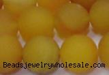 CAG6722 15 inches 12mm round yellow pilates agate beads