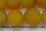 CAG6723 15 inches 14mm round yellow pilates agate beads