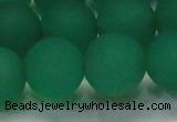 CAG6733 15 inches 14mm round green pilates agate beads