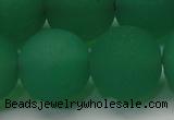 CAG6735 15 inches 18mm round green pilates agate beads