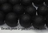 CAG6740 15 inches 8mm round black pilates agate beads