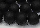 CAG6741 15 inches 10mm round black pilates agate beads