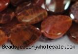 CAG675 15.5 inch 18*25mm faceted teardrop twisted natural fire agate beads