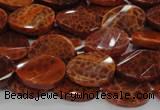 CAG677 15.5 inches 13*18mm twisted oval natural fire agate beads