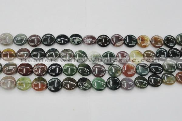 CAG6771 15.5 inches 14mm flat round Indian agate beads wholesale