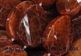 CAG678 15.5 inches 18*25mm twisted oval natural fire agate beads