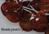 CAG679 15.5 inches 15*20mm faceted teardrop natural fire agate beads