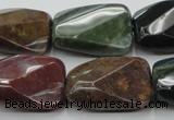 CAG6815 15.5 inches 18*25mm faceted & twisted rectangle Indian agate beads