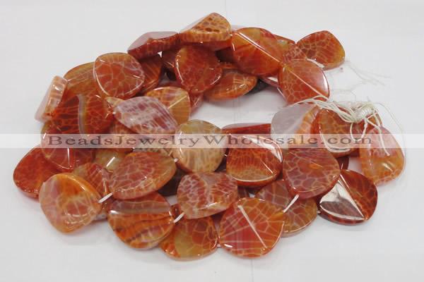 CAG683 15.5 inches 30*35mm freeform natural fire agate beads