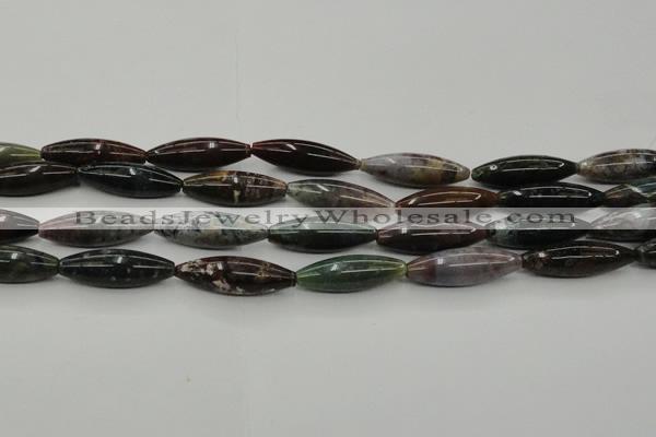 CAG6830 15.5 inches 10*30mm rice Indian agate beads wholesale