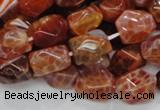 CAG687 15.5 inches 10*14mm nugget natural fire agate beads wholesale