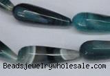 CAG6894 15.5 inches 10*30mm faceted teardrop line agate beads