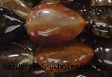 CAG695 15.5 inches 25*32mm flat teardrop dragon veins agate beads