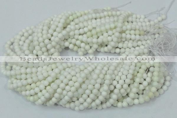 CAG705 15.5 inches 6mm round white agate gemstone beads wholesale