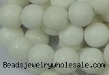 CAG707 15.5 inches 12mm round white agate gemstone beads wholesale