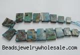 CAG7070 Top drilled 15*20mm - 25*30mm trapezoid ocean agate beads