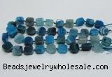 CAG7074 15.5 inches 25*35mm - 35*50mm faceted freeform ocean agate beads