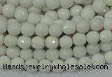 CAG710 15.5 inches 6mm faceted round white agate gemstone beads