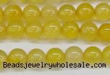 CAG7109 15.5 inches 8mm round yellow agate gemstone beads