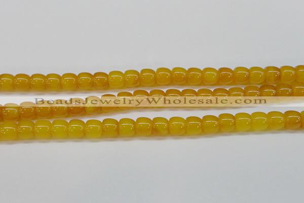 CAG7115 15.5 inches 10*12mm apple-shaped yellow agate gemstone beads