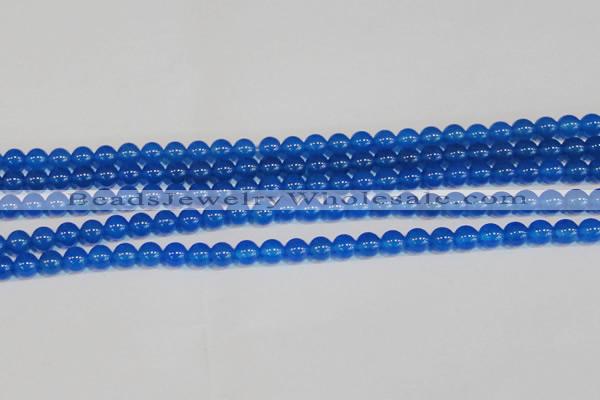 CAG7159 15.5 inches 6mm round blue agate gemstone beads