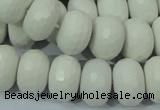 CAG716 15.5 inches 12*18mm faceted rondelle white agate gemstone beads