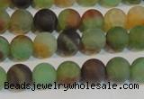 CAG7167 15.5 inches 6mm round matte rainbow agate gemstone beads