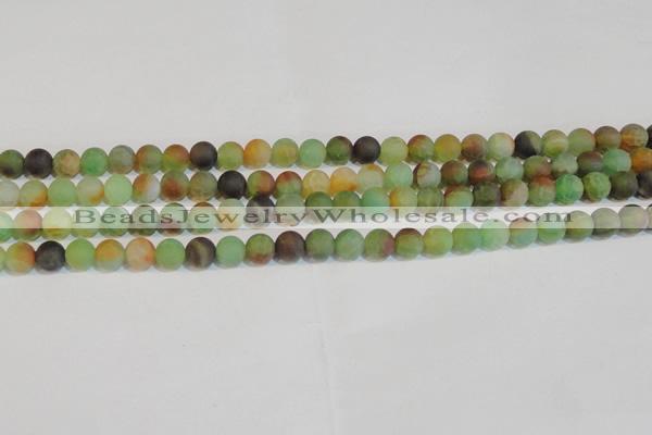 CAG7167 15.5 inches 6mm round matte rainbow agate gemstone beads