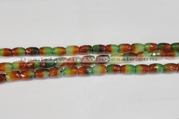 CAG7179 15.5 inches 10*14mm faceted drum rainbow agate gemstone beads