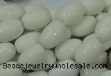 CAG718 15.5 inches 10*15mm rice white agate gemstone beads wholesale