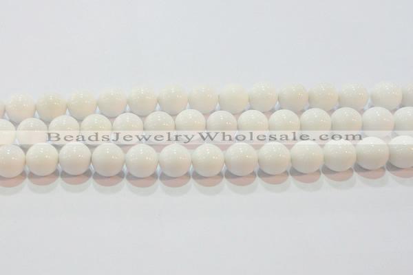 CAG7182 15.5 inches 14mm round white agate gemstone beads