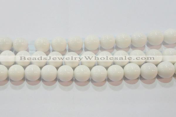 CAG7183 15.5 inches 16mm round white agate gemstone beads