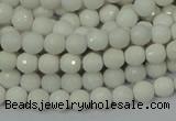 CAG7185 15.5 inches 3mm faceted round white agate gemstone beads