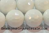 CAG7187 15.5 inches 18mm faceted round white agate gemstone beads