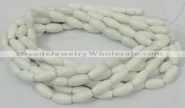 CAG719 15.5 inches 10*20mm rice white agate gemstone beads wholesale