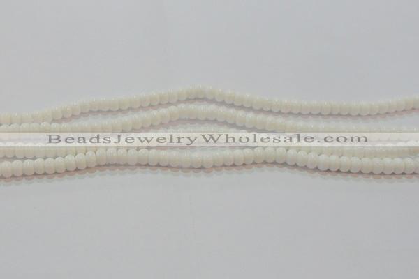 CAG7190 15.5 inches 4*6mm rondelle white agate gemstone beads