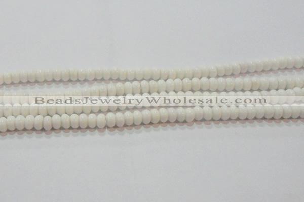 CAG7191 15.5 inches 5*8mm rondelle white agate gemstone beads