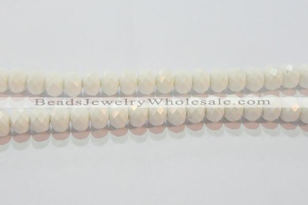 CAG7195 15.5 inches 10*14mm faceted rondelle white agate beads