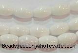 CAG7201 15.5 inches 6*9mm rice white agate gemstone beads