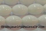 CAG7203 15.5 inches 10*14mm rice white agate gemstone beads