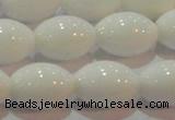 CAG7204 15.5 inches 12*16mm rice white agate gemstone beads